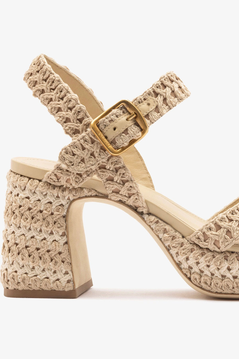 Jolene Low Sandal Natural Crochet 4