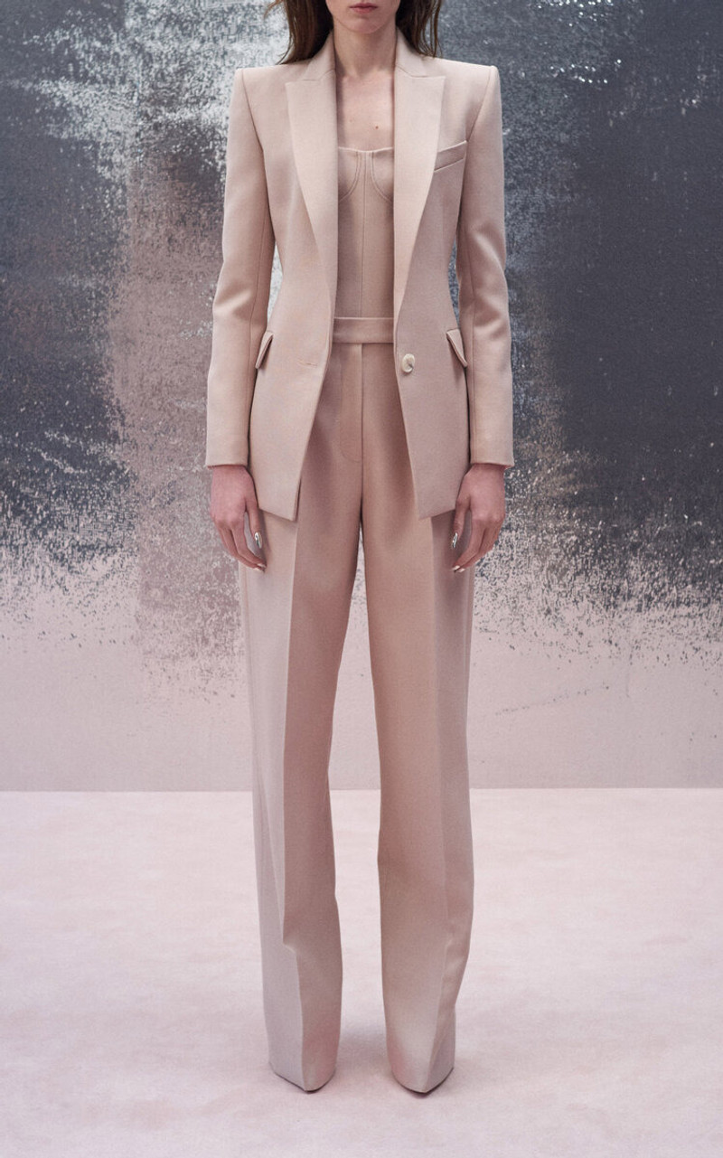 ALEX PERRY Tailored Wool Trousers nude outlook