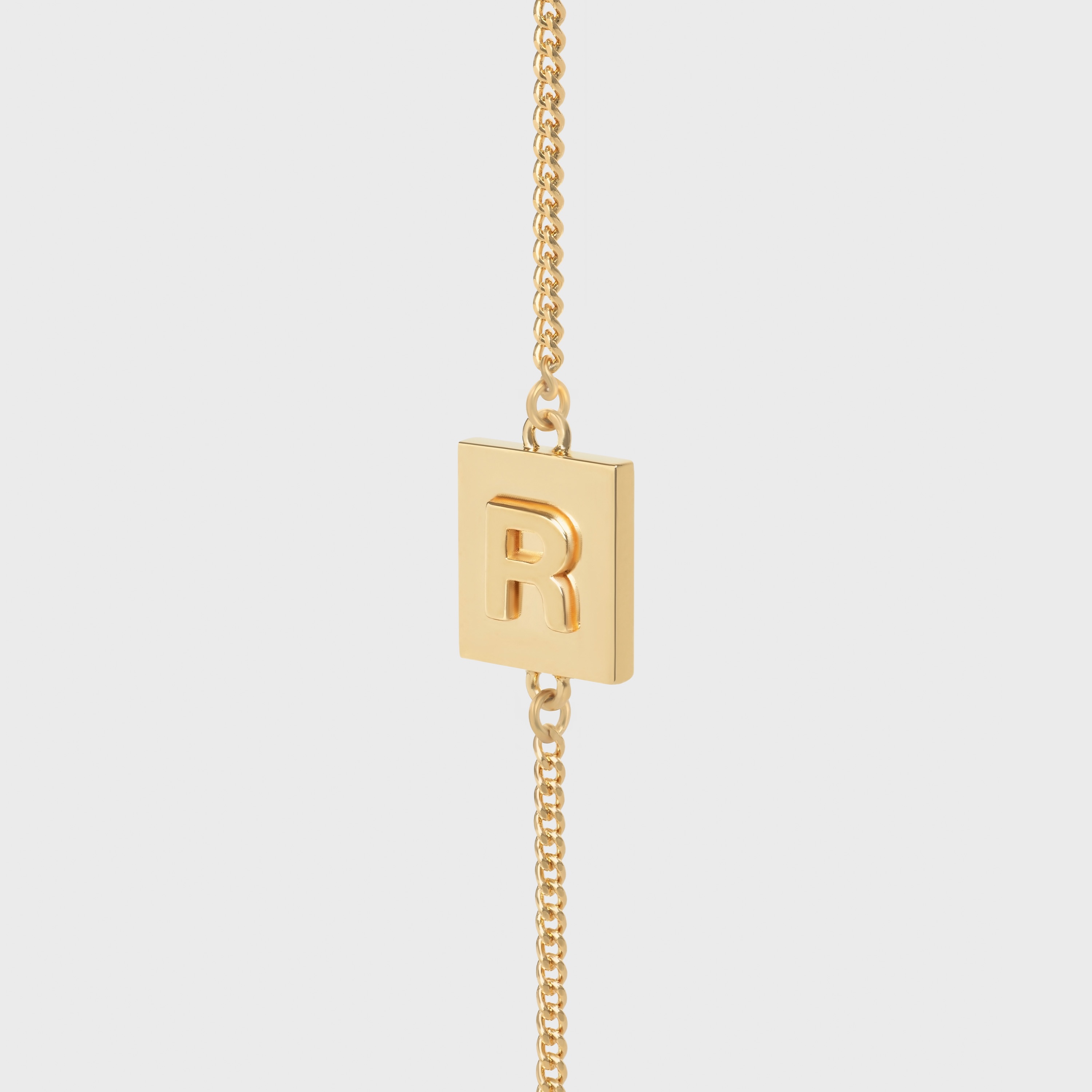 Alphabet R Bracelet in Brass with Gold Finish - 1