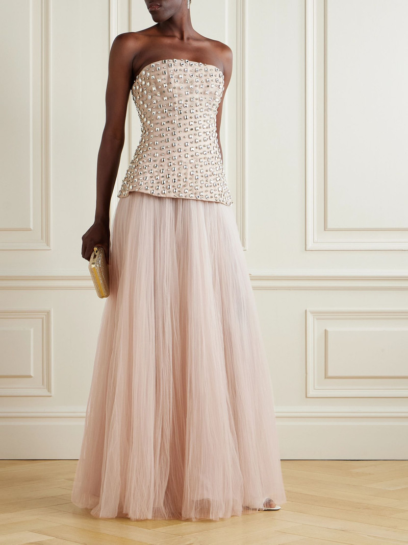 MARMAR HALIM Plissé-tulle maxi skirt Beige outlook