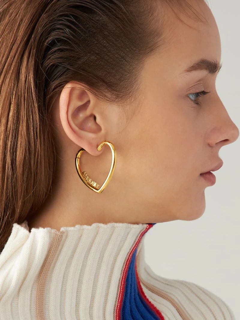 SMALL HEART HOOP EARRINGS - 2