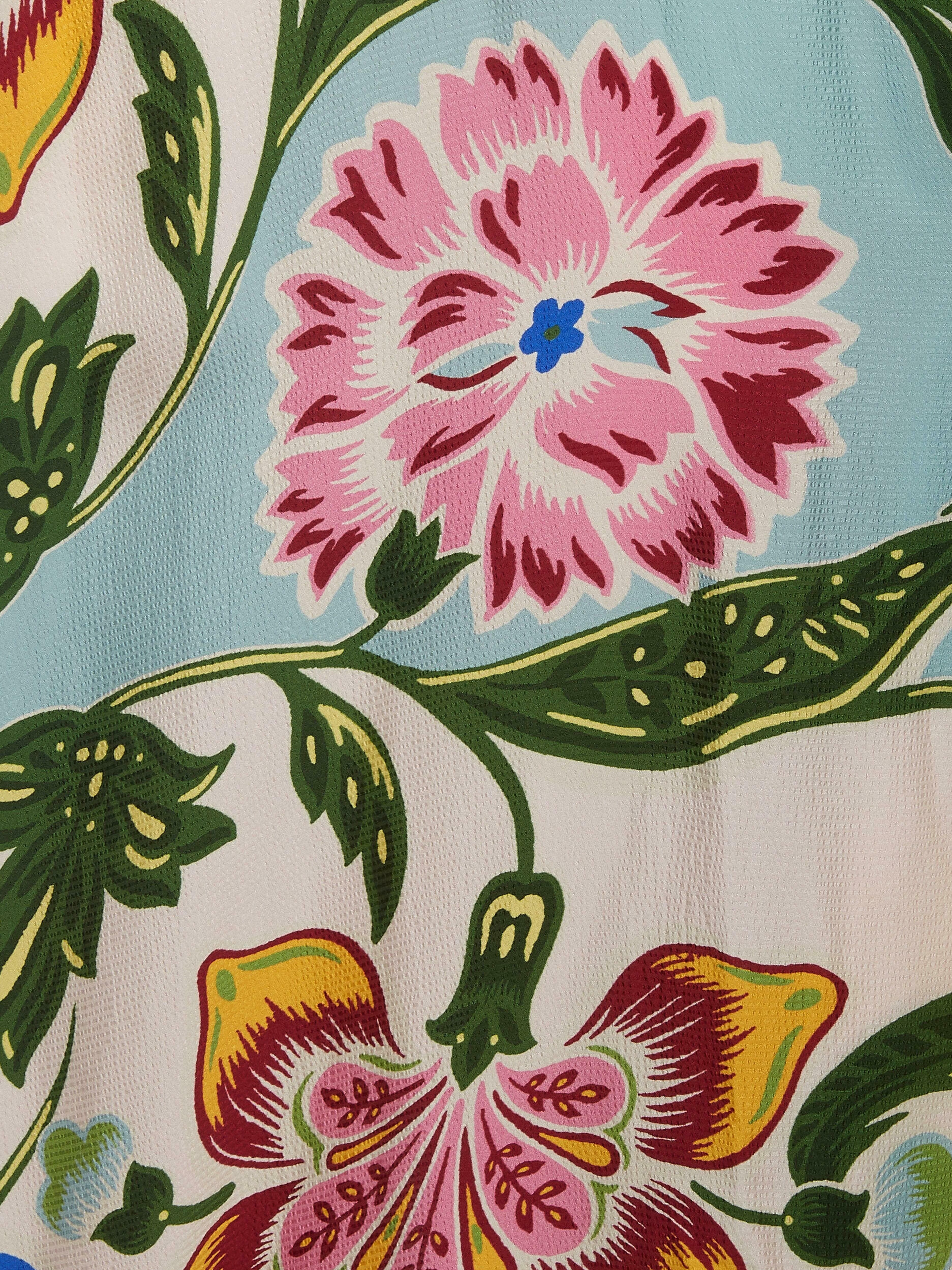 La DoubleJ Magnifico Dress Placée Folk Flowers Azzurro Pink at Nordstrom - 4