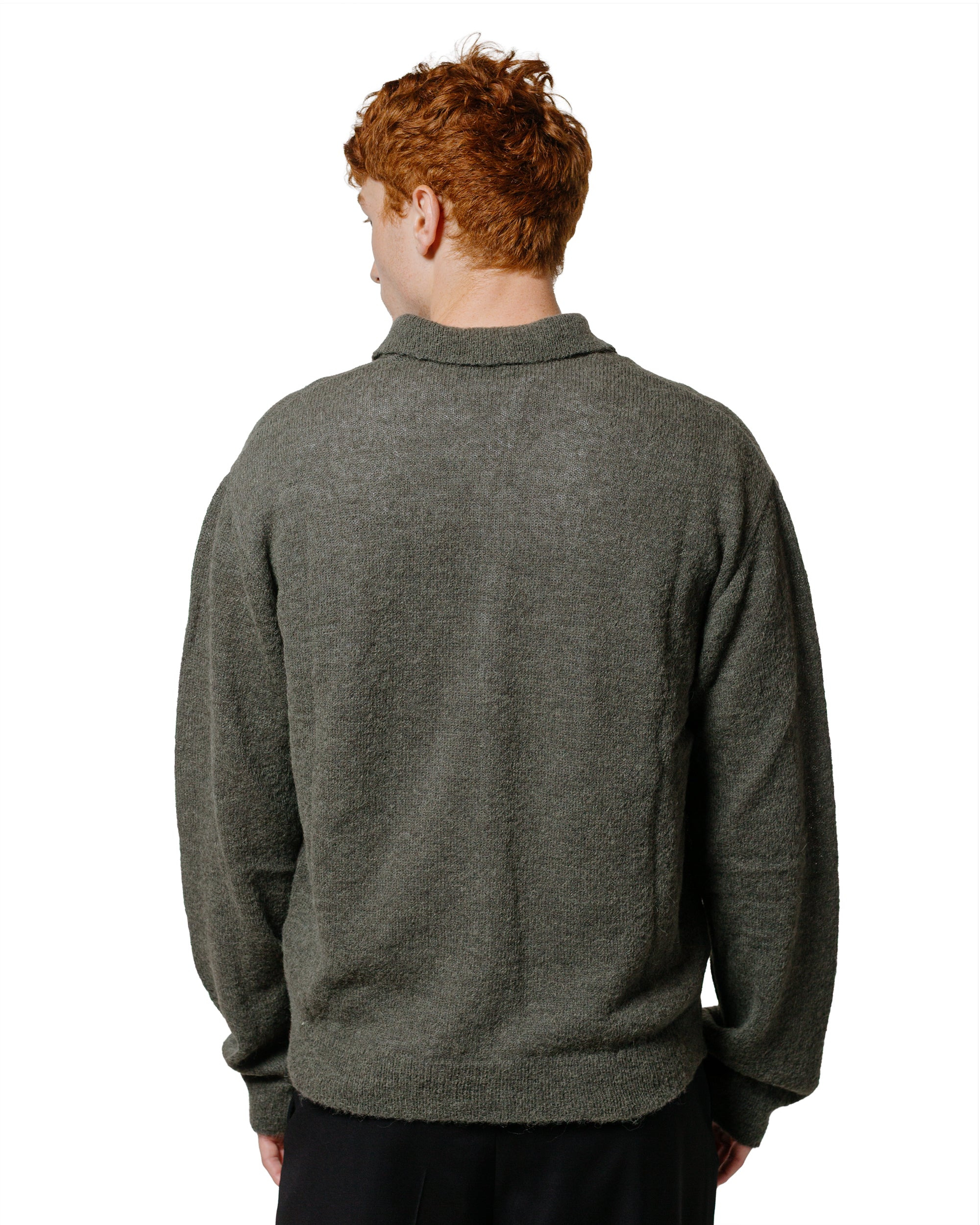 Evening Polo Moss Green Fuzzy Alpaca - 3