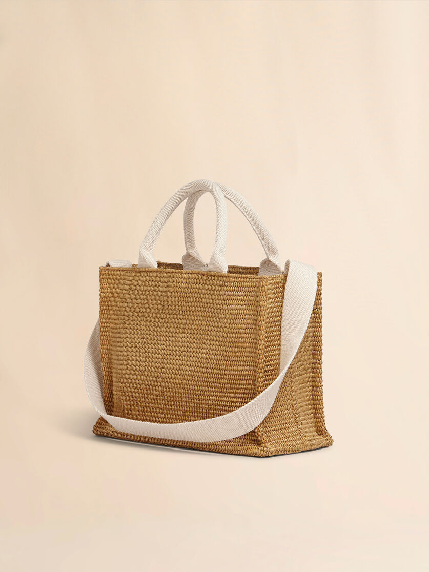 SMALL BROWN RAFFIA TOTE BAG - 3