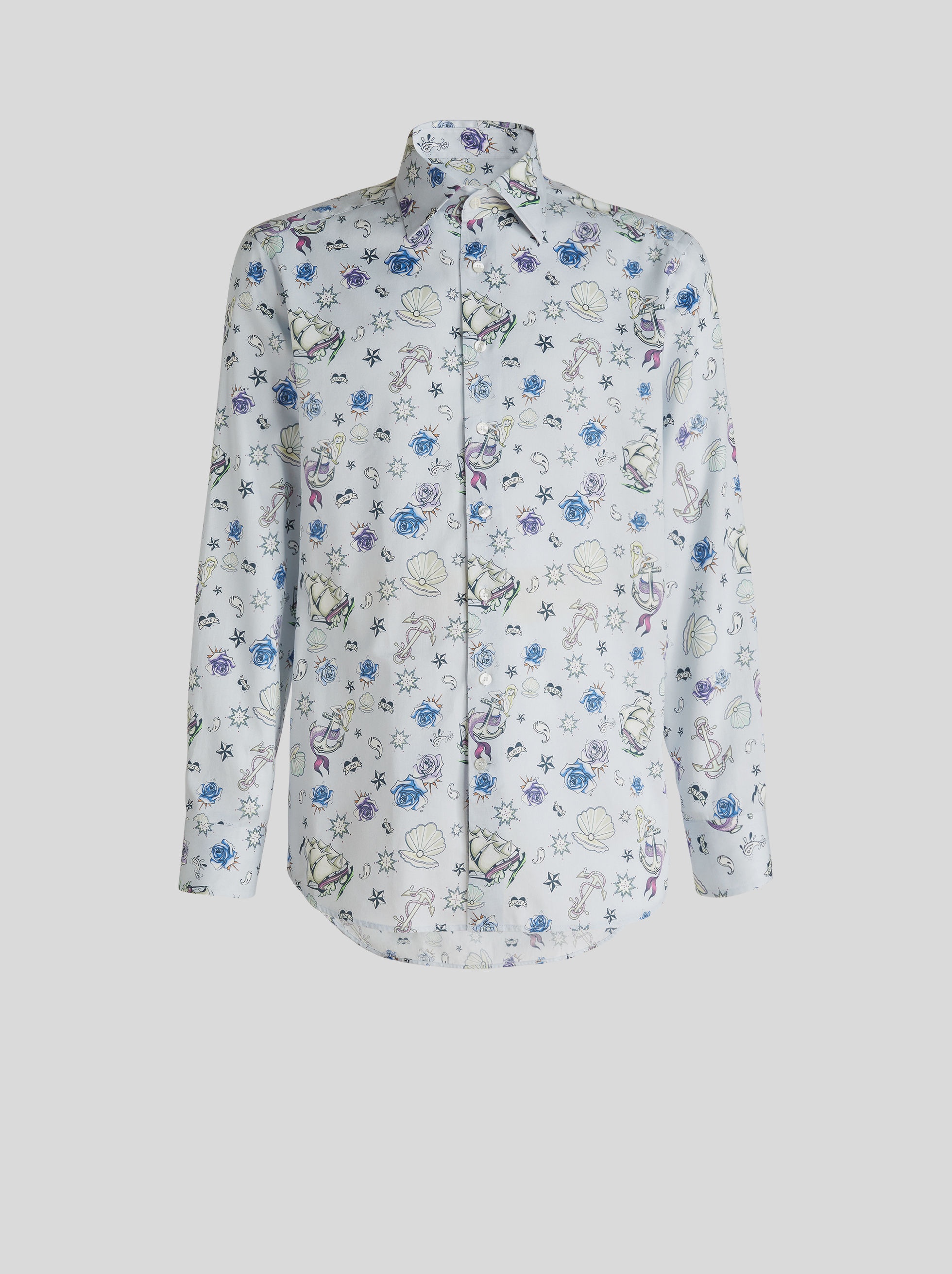 OLD SCHOOL TATTOO PRINT SHIRT - 1