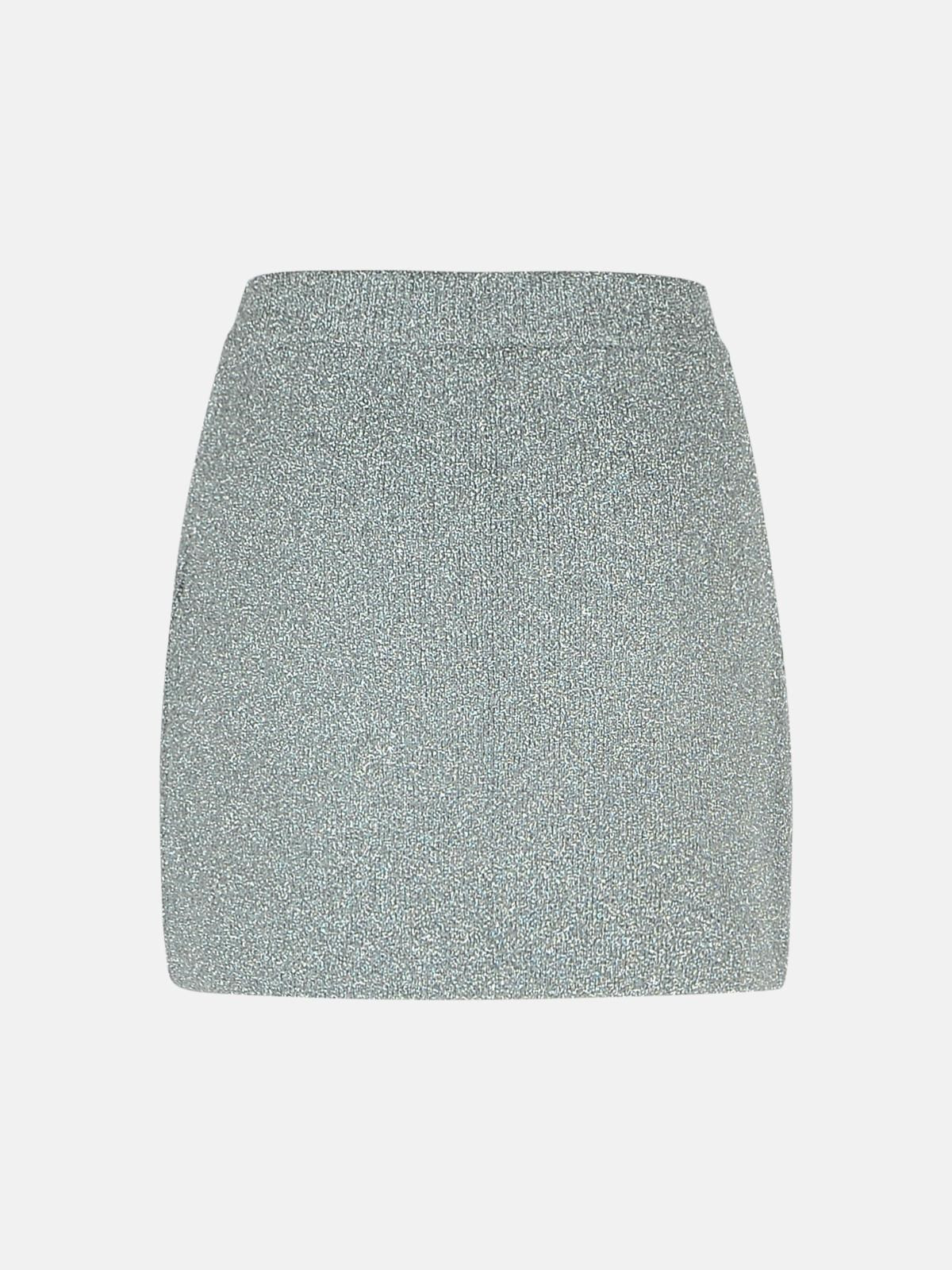 'SPARKLE' SILVER WOOL BLEND MINISKIRT - 3