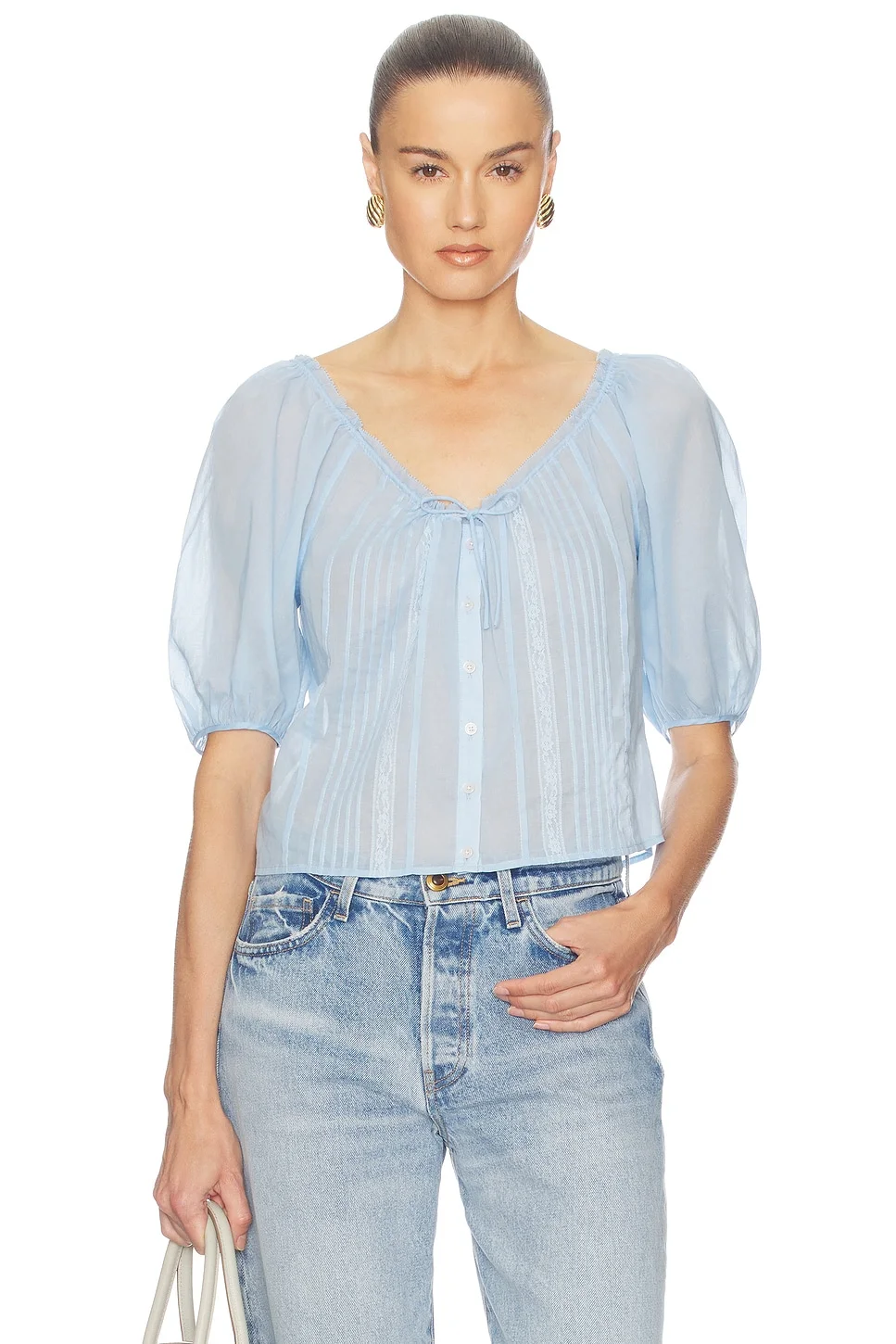 Voile Peasant Blouse - 1