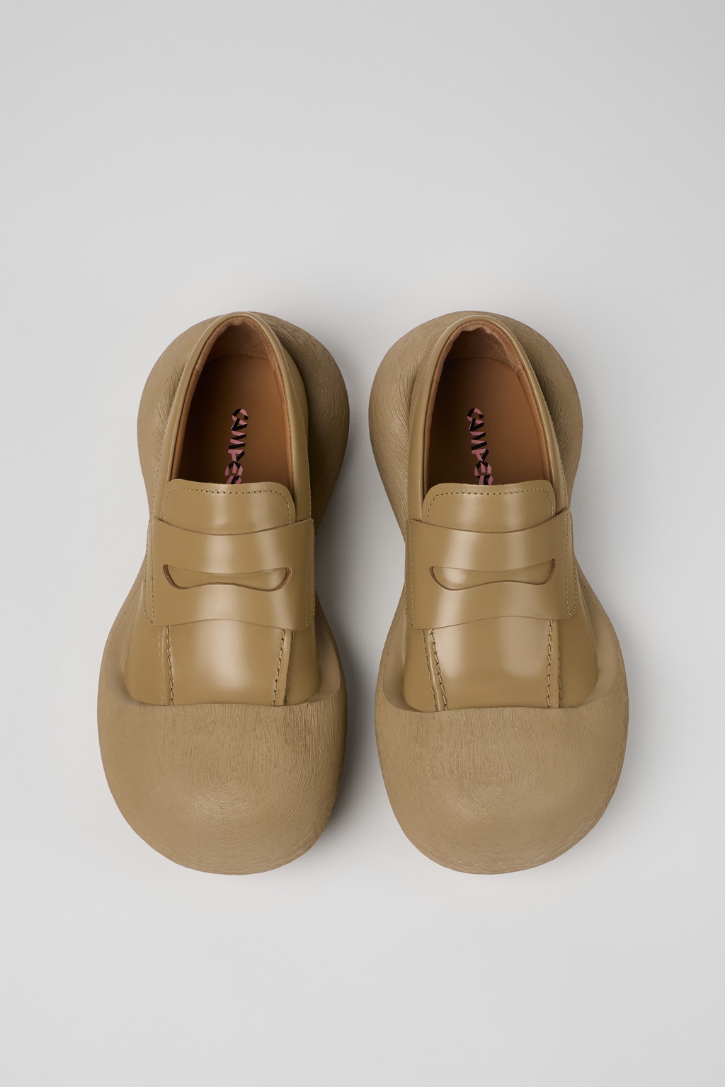 Beige Leather Loafers - 4