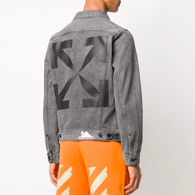 Men's Off-White Arrow Denim Jacket Gray OMKY002R20E540200810 - 3