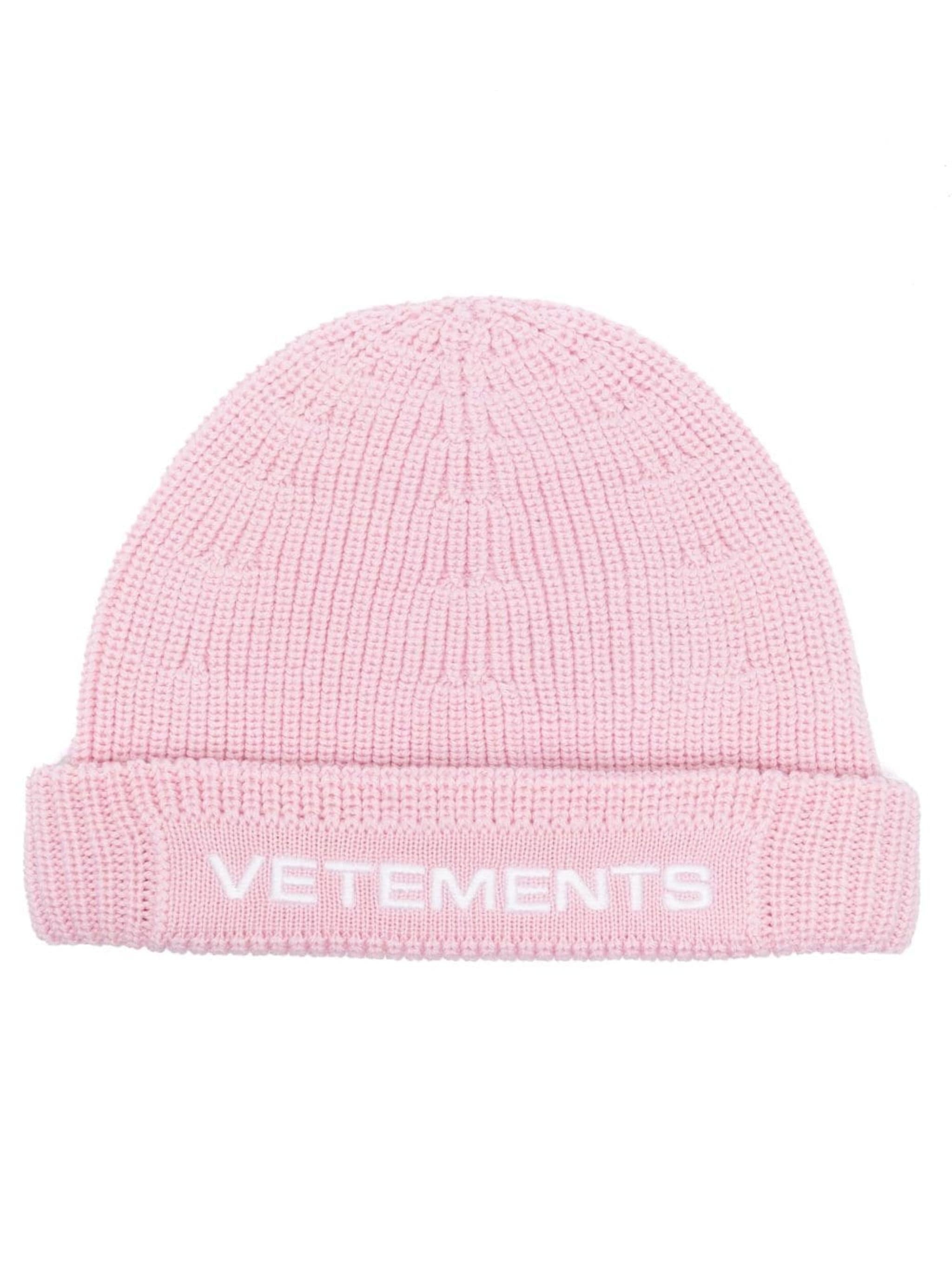 embroidered-logo knitted beanie - 1