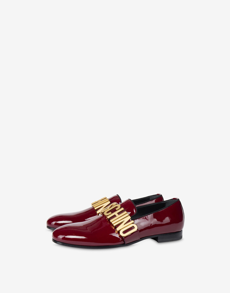 MAXI LETTERING PATENT LEATHER LOAFERS 1