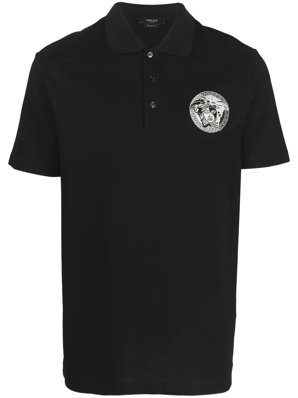 Medusa-embroidered polo shirt - 1