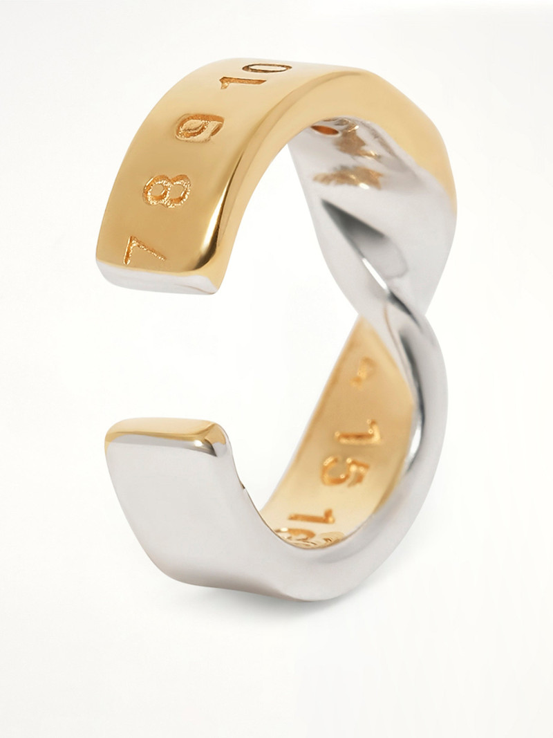 Maison Margiela Lab-Grown Diamond Numbers Earcuff 4mm in Gold Coated Silver outlook