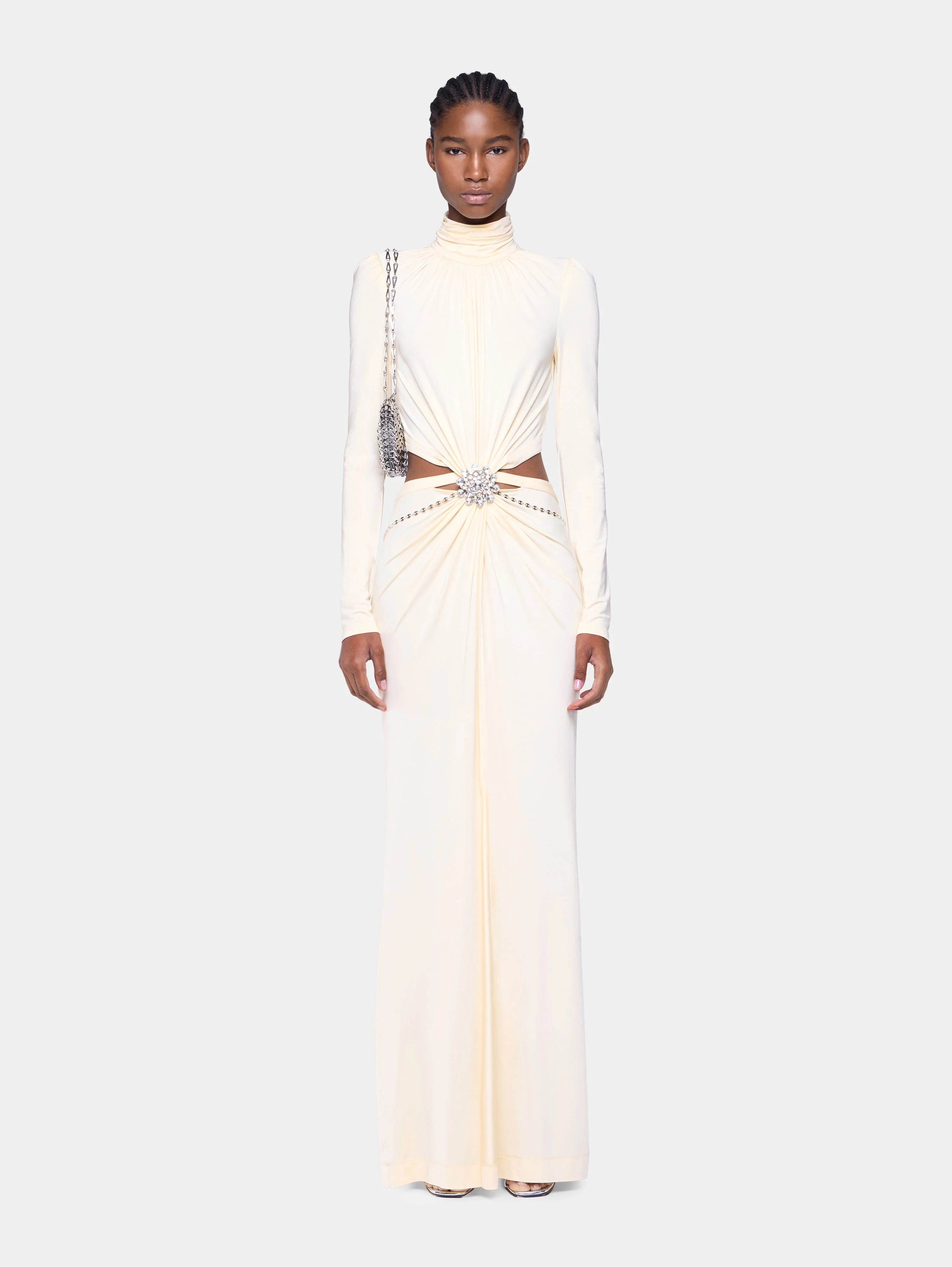 CREAM LONG DRESS IN JERSEY - 1