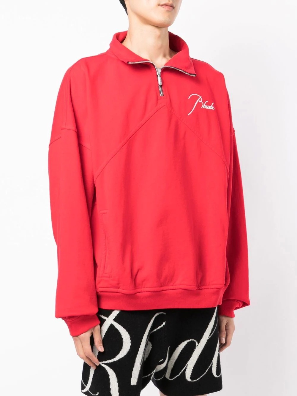 embroidered half-zip sweatshirt - 4