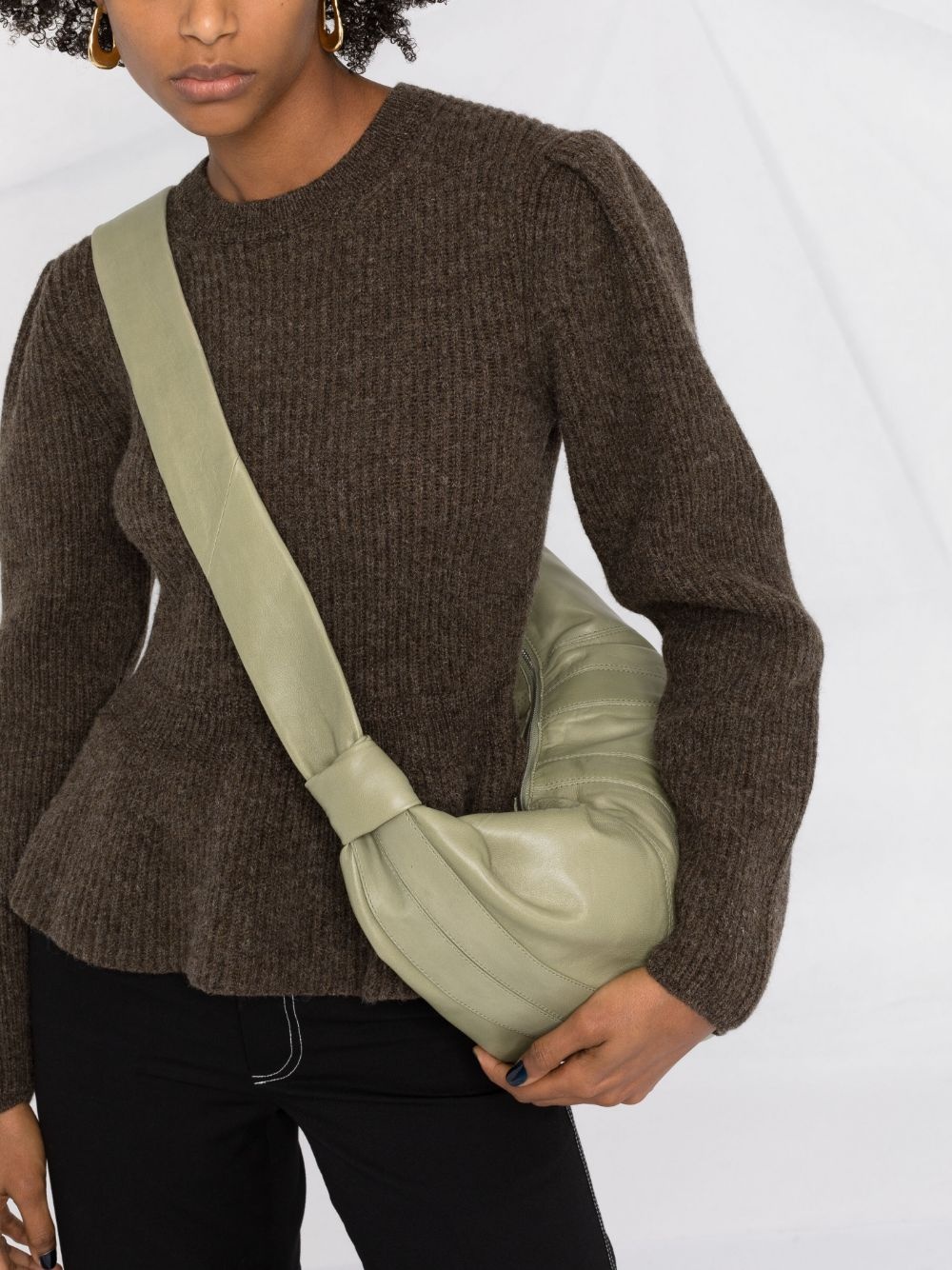 ribbed-knit peplum-hem jumper - 3