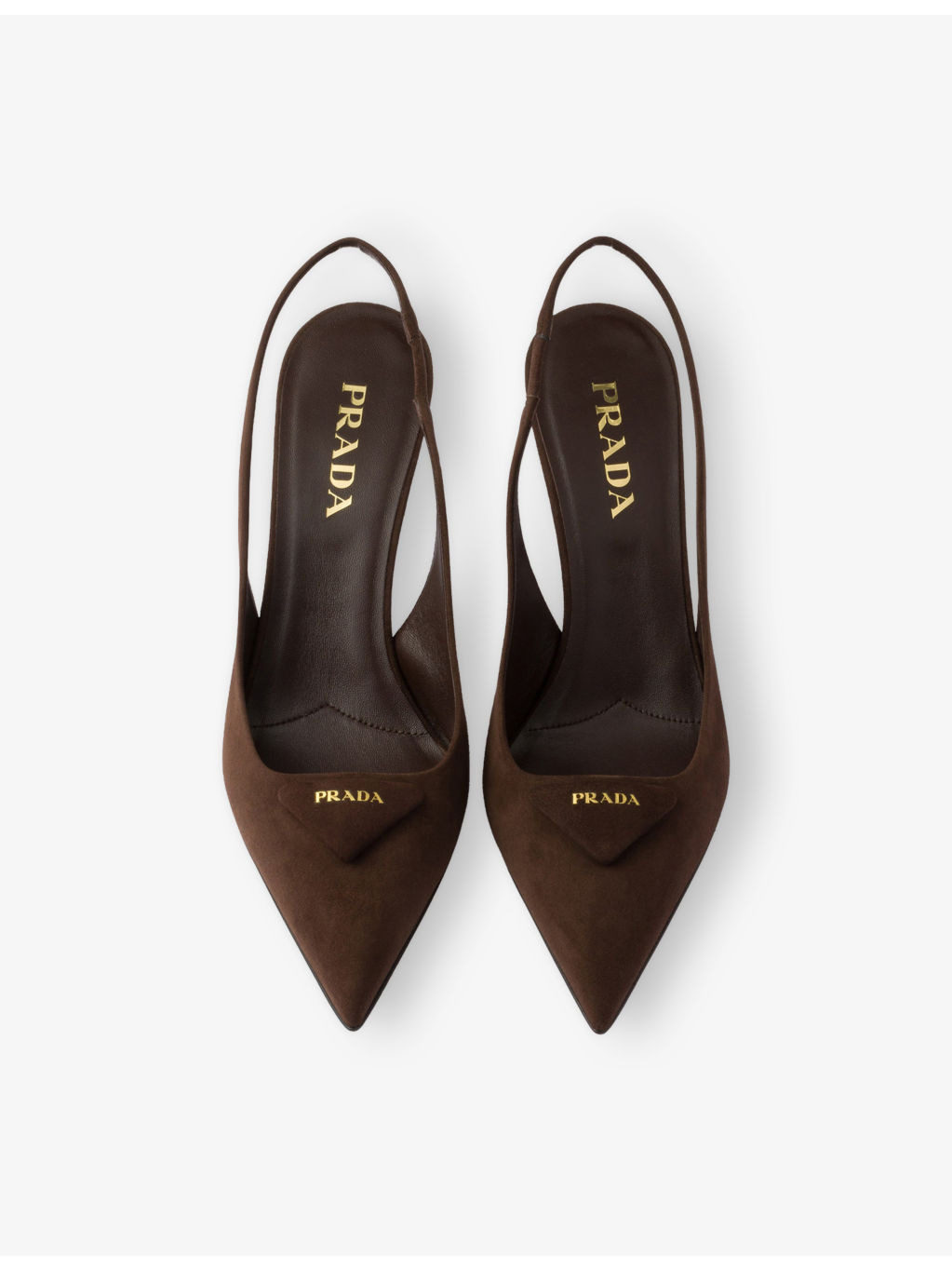 Triangle-Logo Suede Slingback Pumps - 2