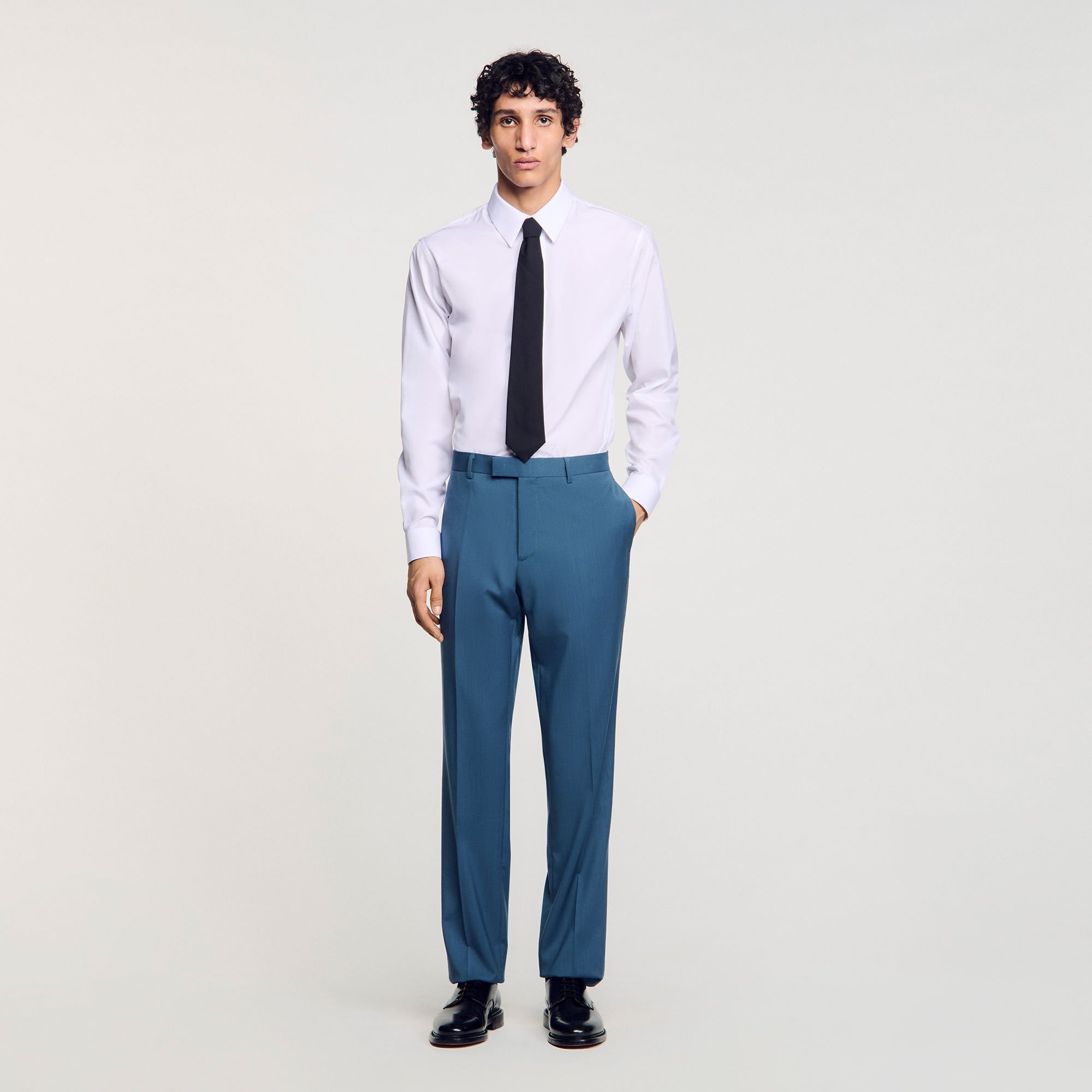 WOOL SUIT TROUSERS - 1