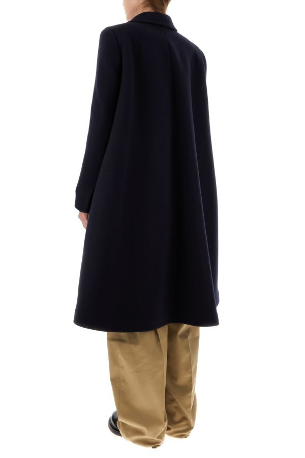 Midnight blue wool blend cape coat - 5