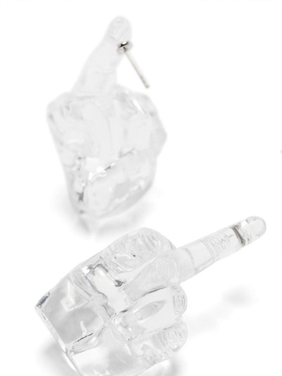 Y/Project hand-shaped transparent earrings outlook