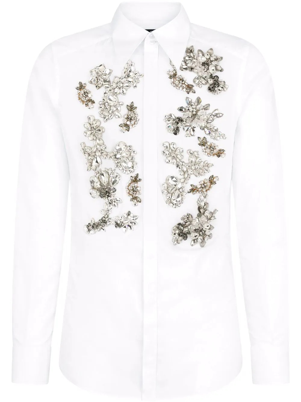 crystal-embellished long-sleeve shirt - 1