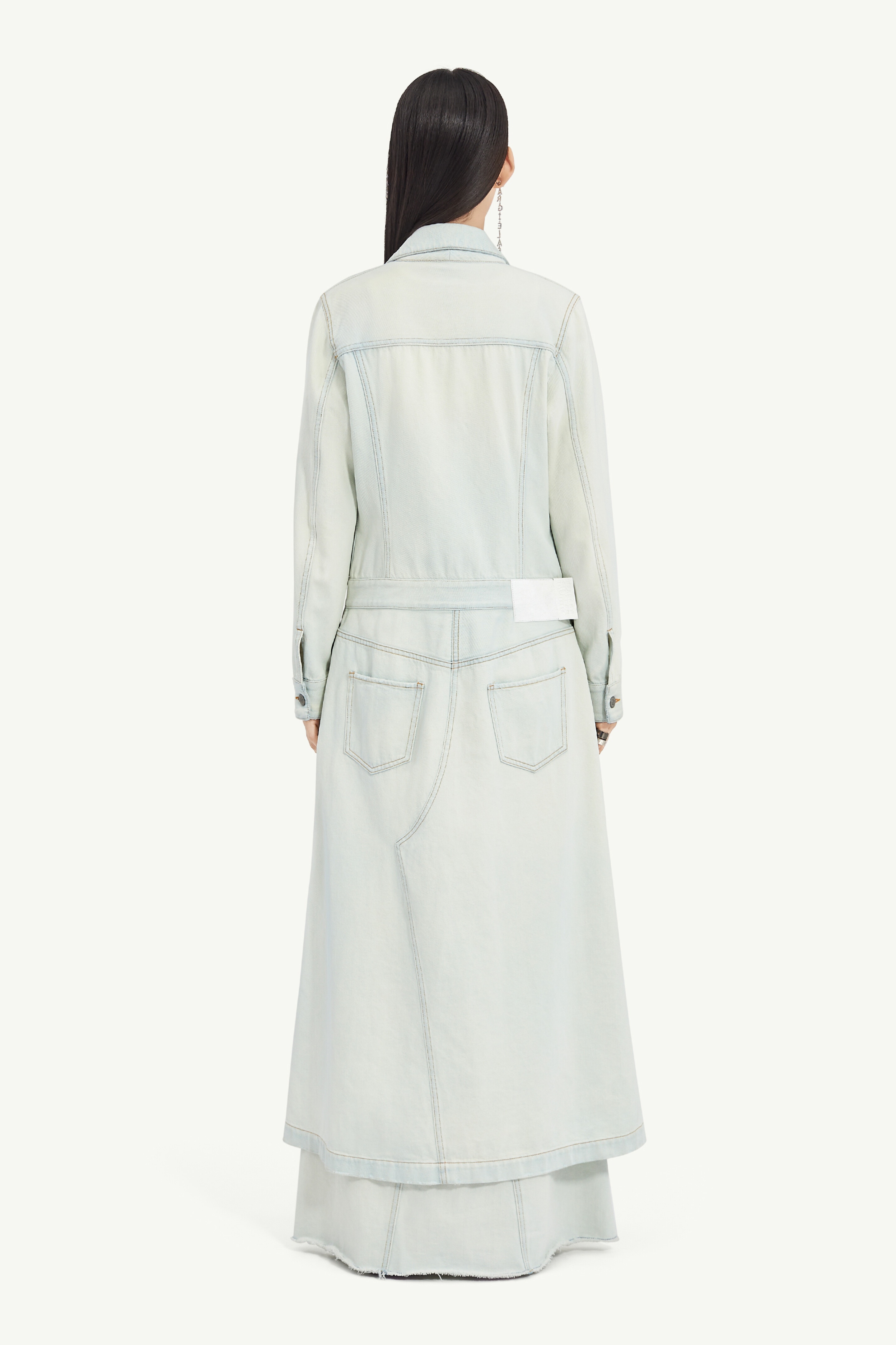 Lightweight Long Denim Coat - 4