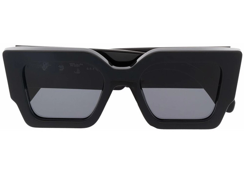 Off-White OFF-WHITE Catalina Rectangular Frame Sunglasses Black/Dark Grey/Gold (OERI003Y21PLA0011007 / OERI003 outlook