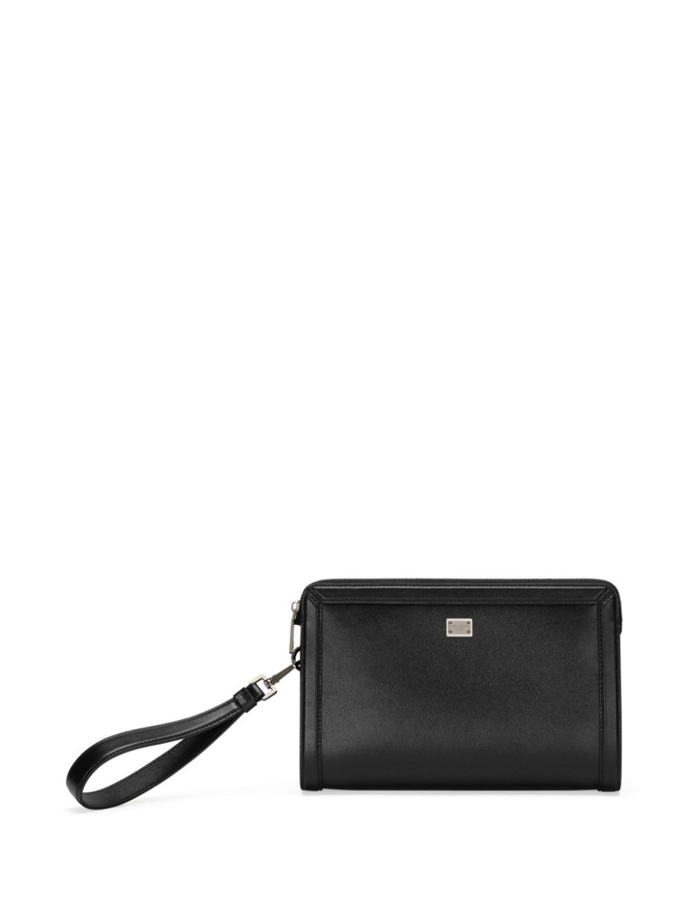logo-plaque clutch bag - 1