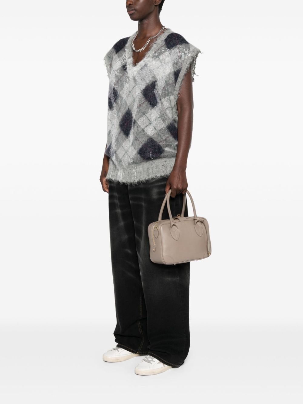 logo-print leather tote bag - 2