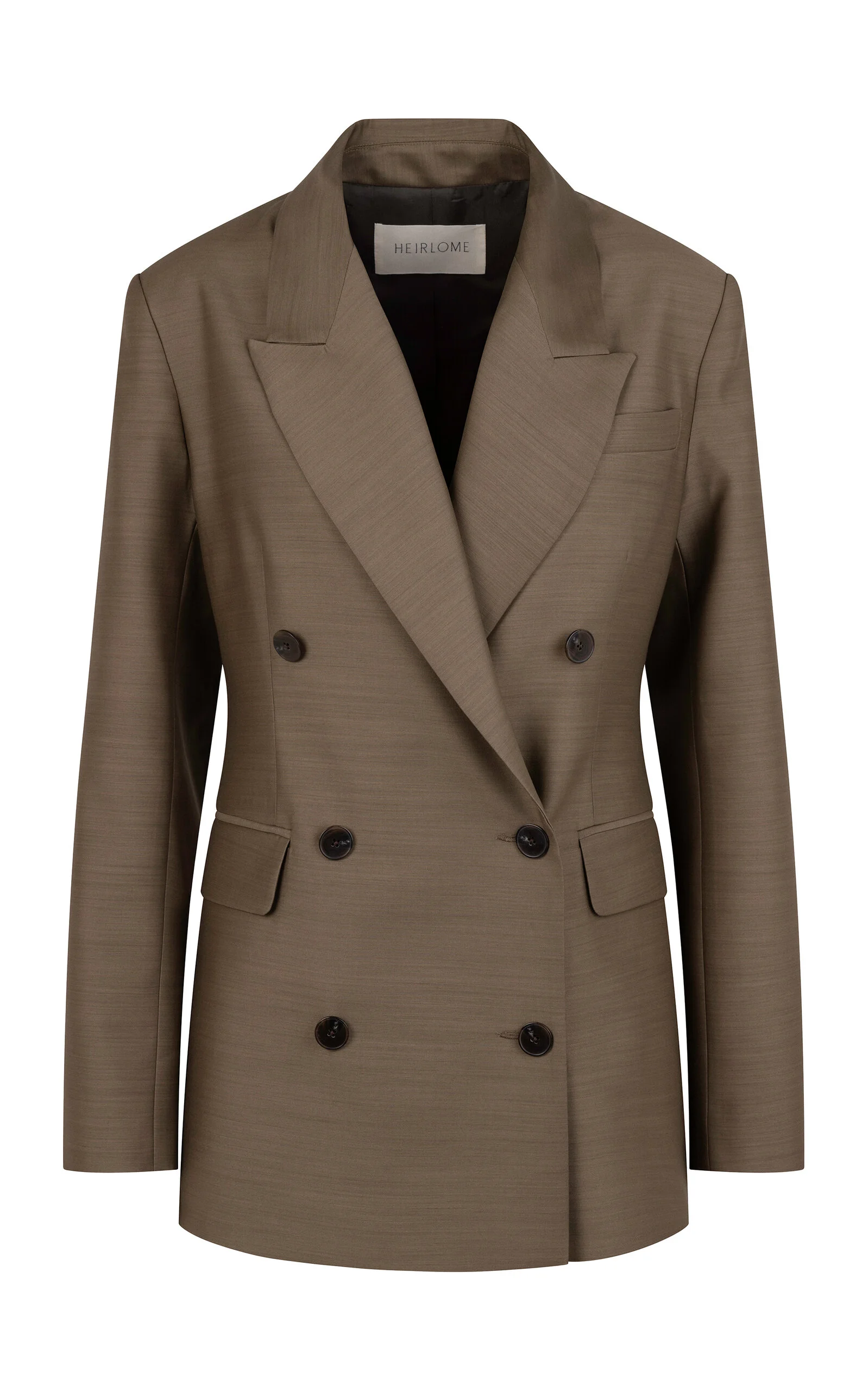 Estelle Oversized Wool-Silk Blazer olive - 1