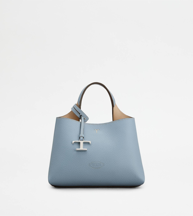 BAG IN LEATHER MICRO - LIGHT BLUE, BEIGE 1
