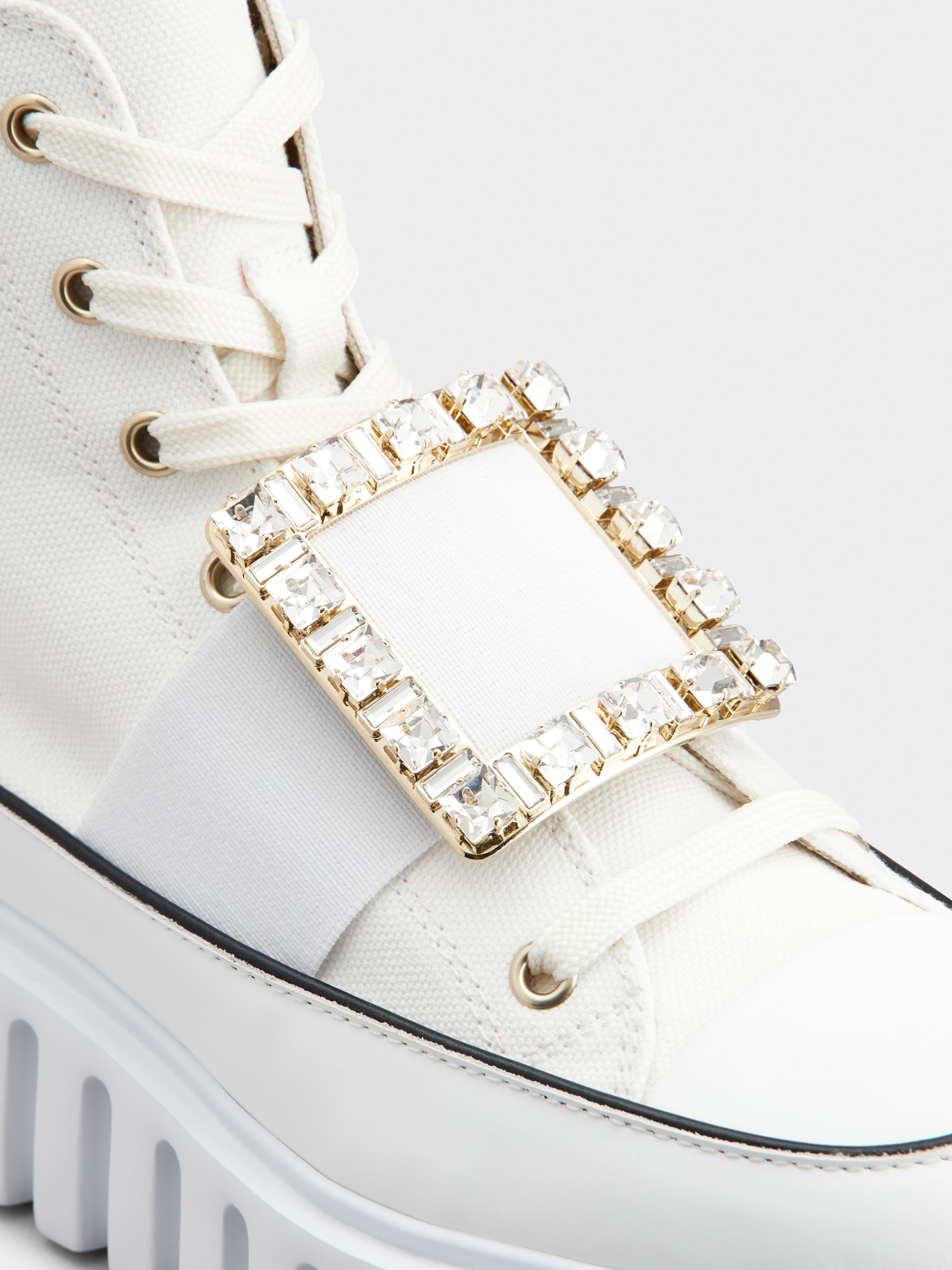 Viv' Go-Thick Strass Buckle Hi-Top Sneakers in Canvas - 3
