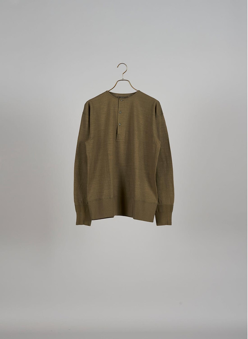 50's Henley Neck Shirt in Green 1