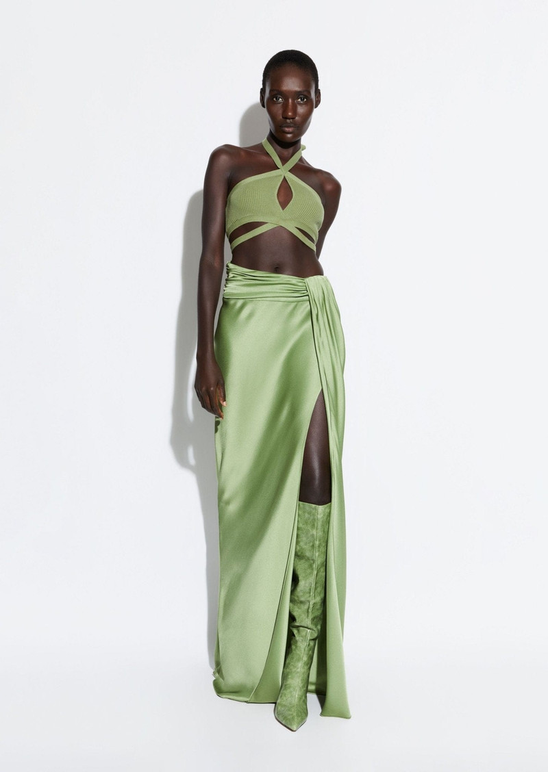 LAPOINTE Wool Criss Cross Halter Top outlook