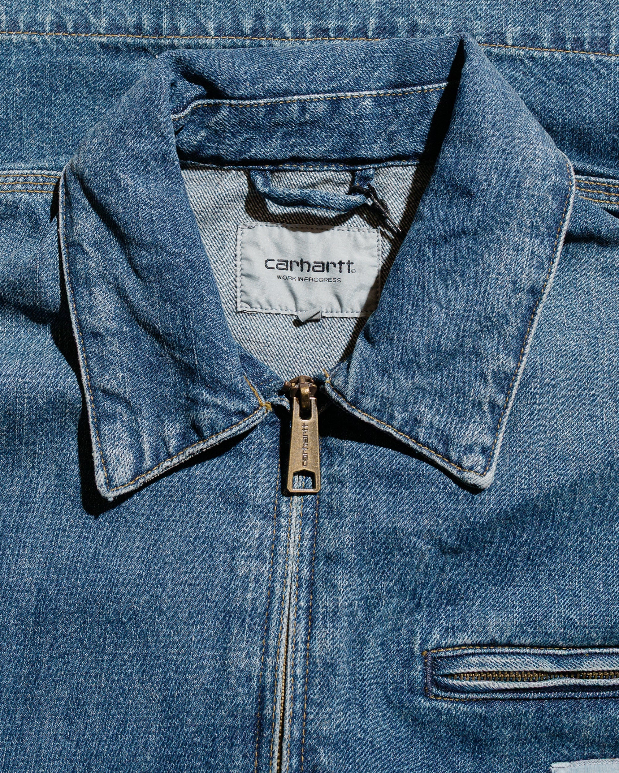 Carhartt W.I.P. OG Detroit Jacket Camano Denim Blue Dark Used Wash - 5