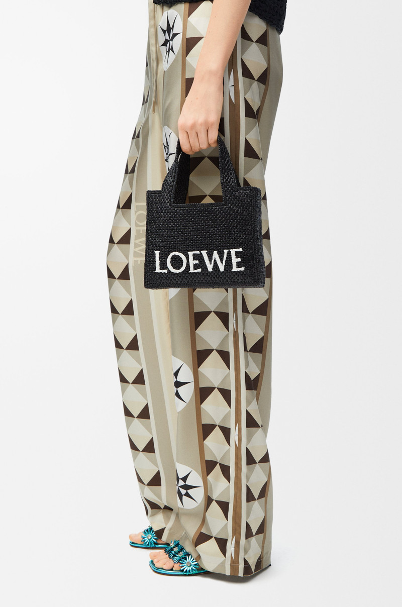 Loewe Mini LOEWE Font tote in raffia outlook