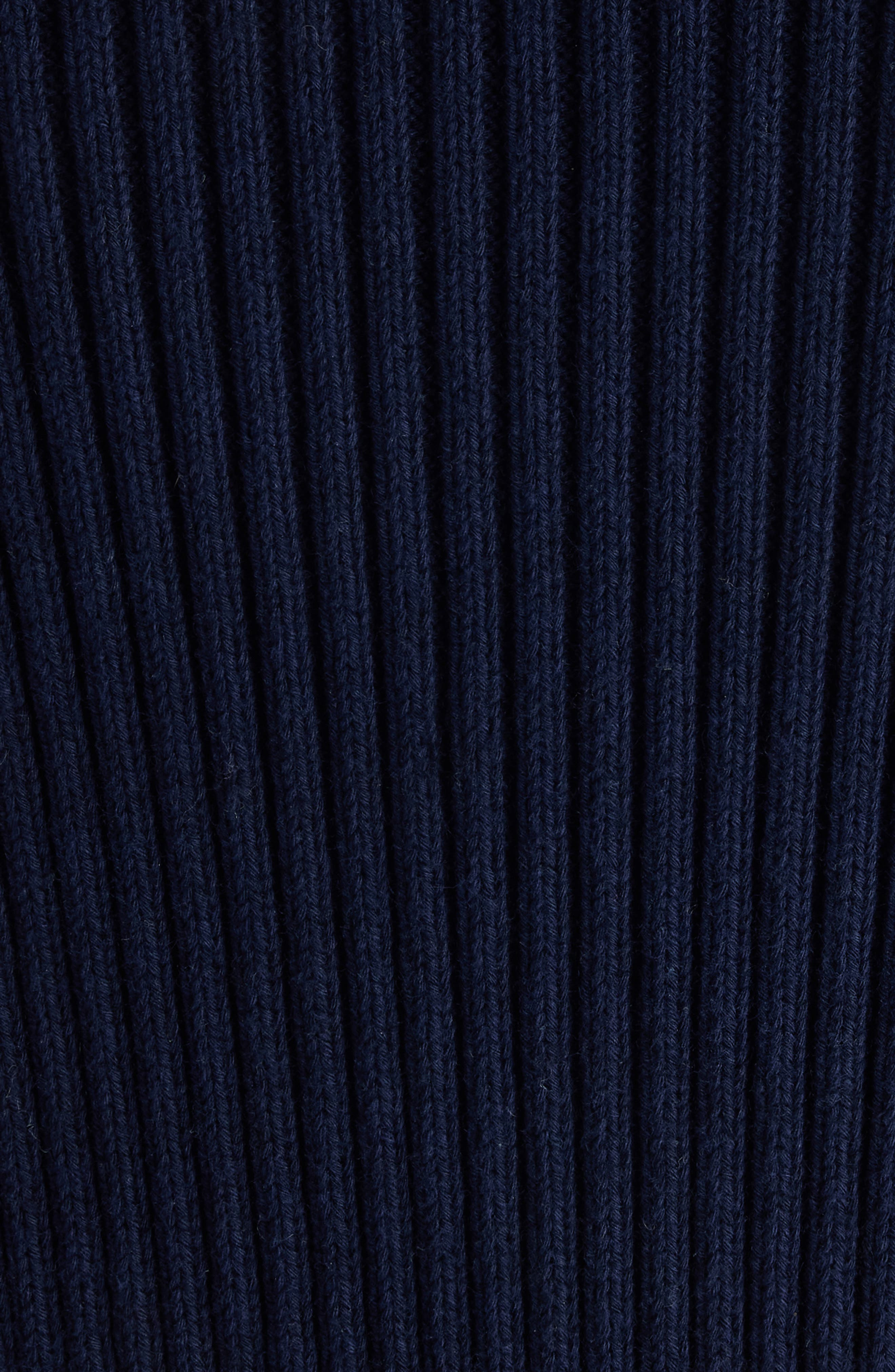 Balenciaga Pinched Long Sleeve Wool Rib Dress in 4140 Navy at Nordstrom - 6