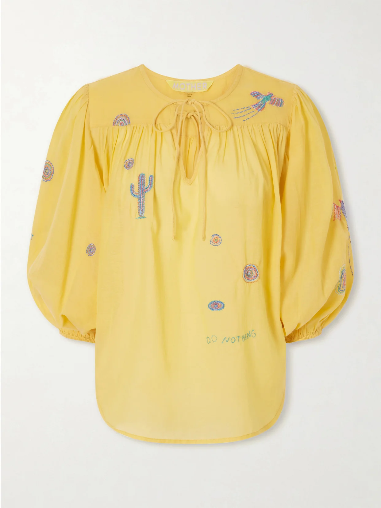 The Breeze Embroidered Cotton-blend Voile Blouse - 1
