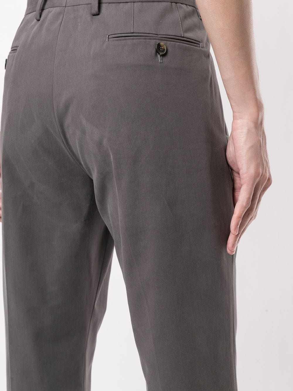 tapered fit cotton trousers - 5