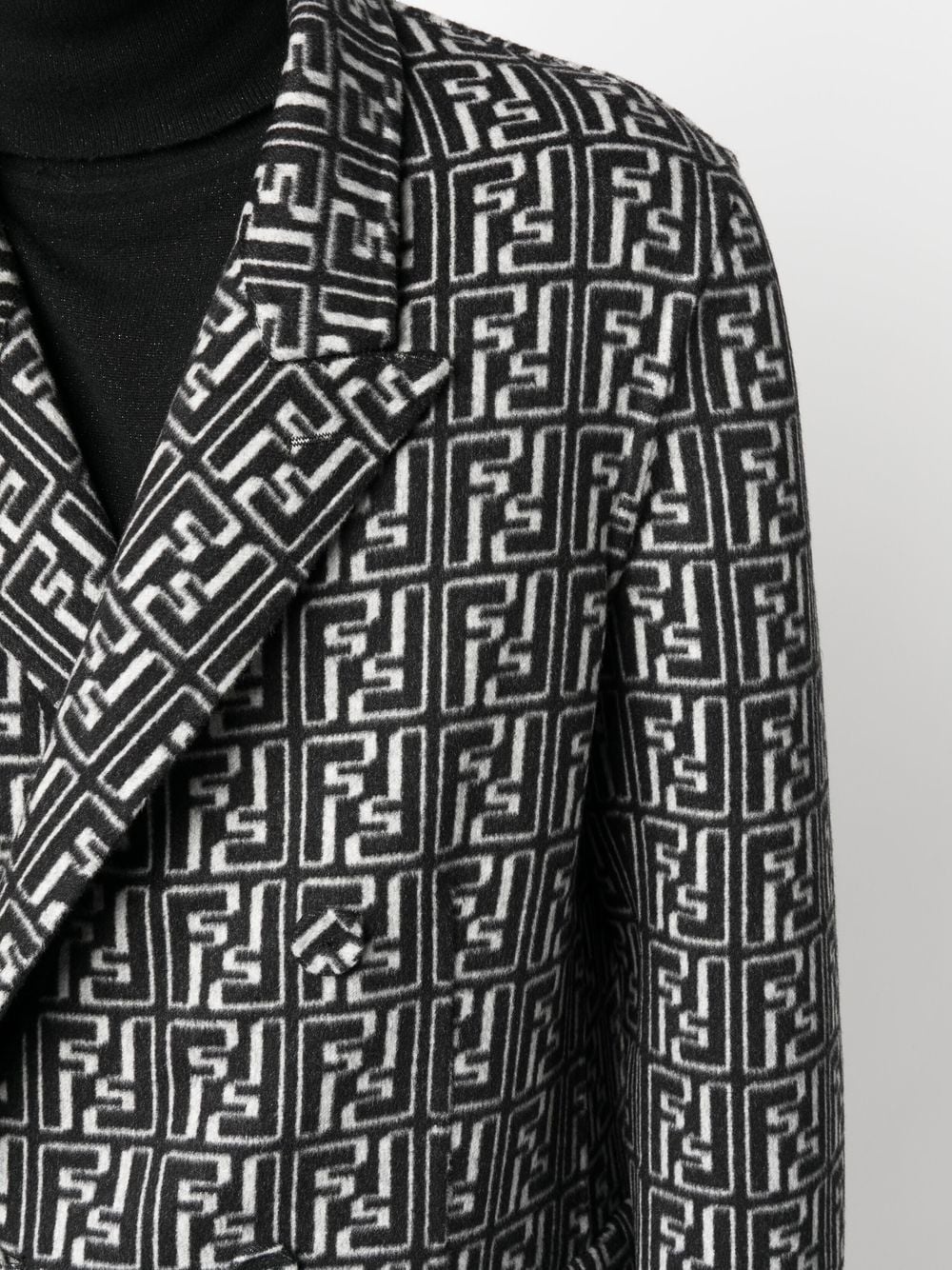 FF-print double-breasted reversible coat - 6