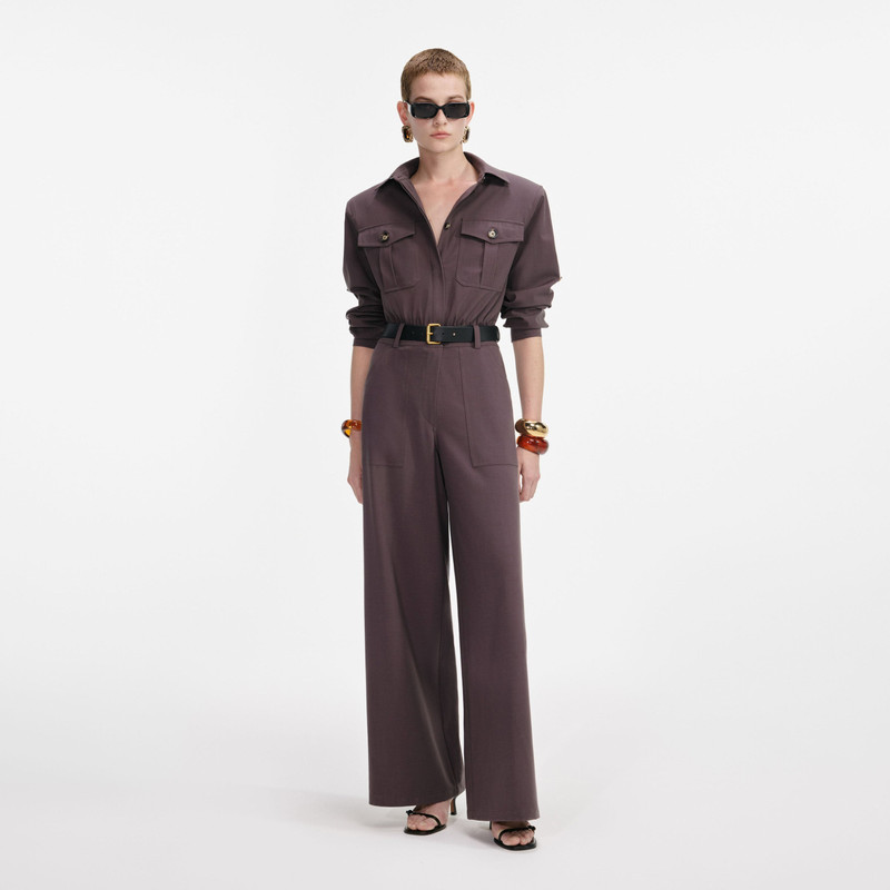 Brown Twill Jumpsuit 1