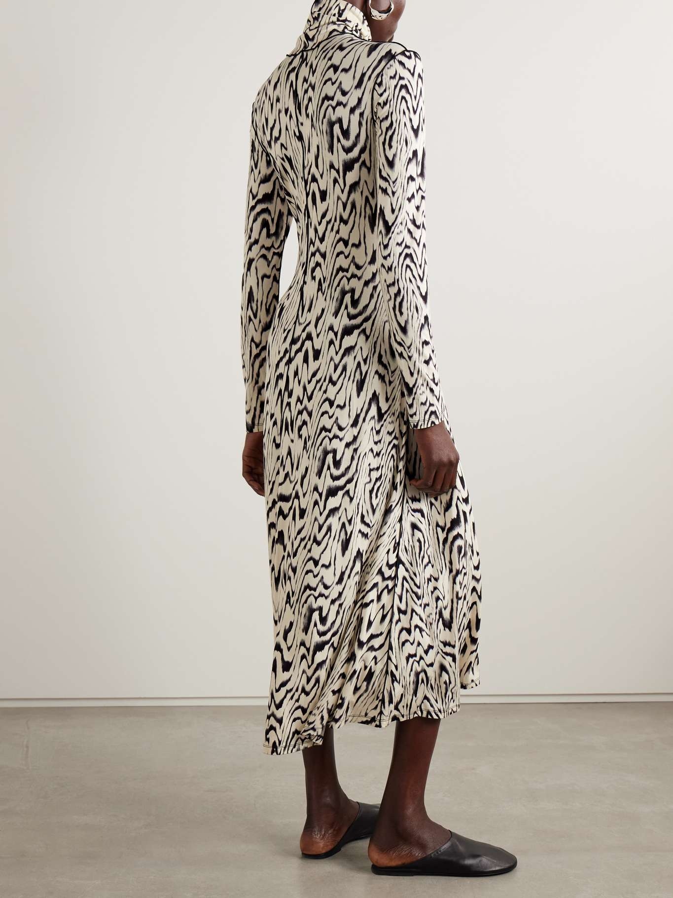 Marion printed jersey turtleneck midi dress - 3