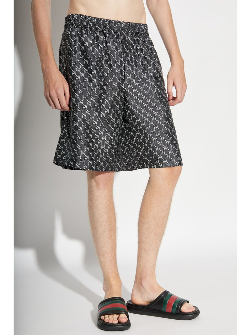 GUCCI GG-print silk twill shorts outlook
