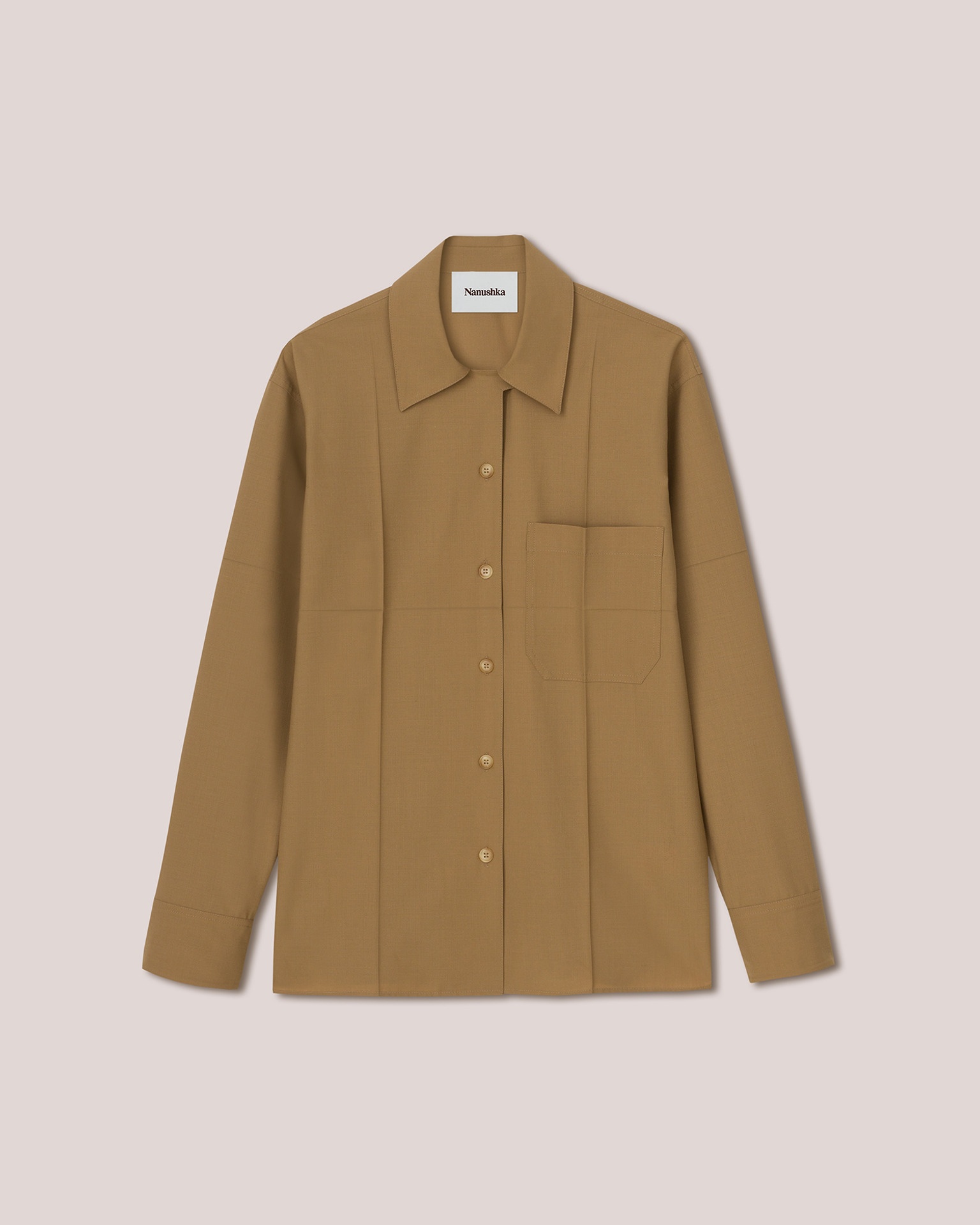 ALETHA - Overshirt with collar detail - Camel - 1