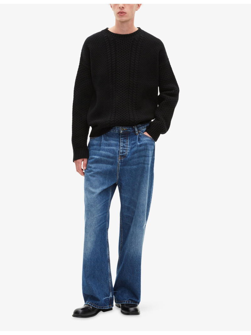 The Kooples Textured Round-Neck Stretch-Wool Jumper outlook