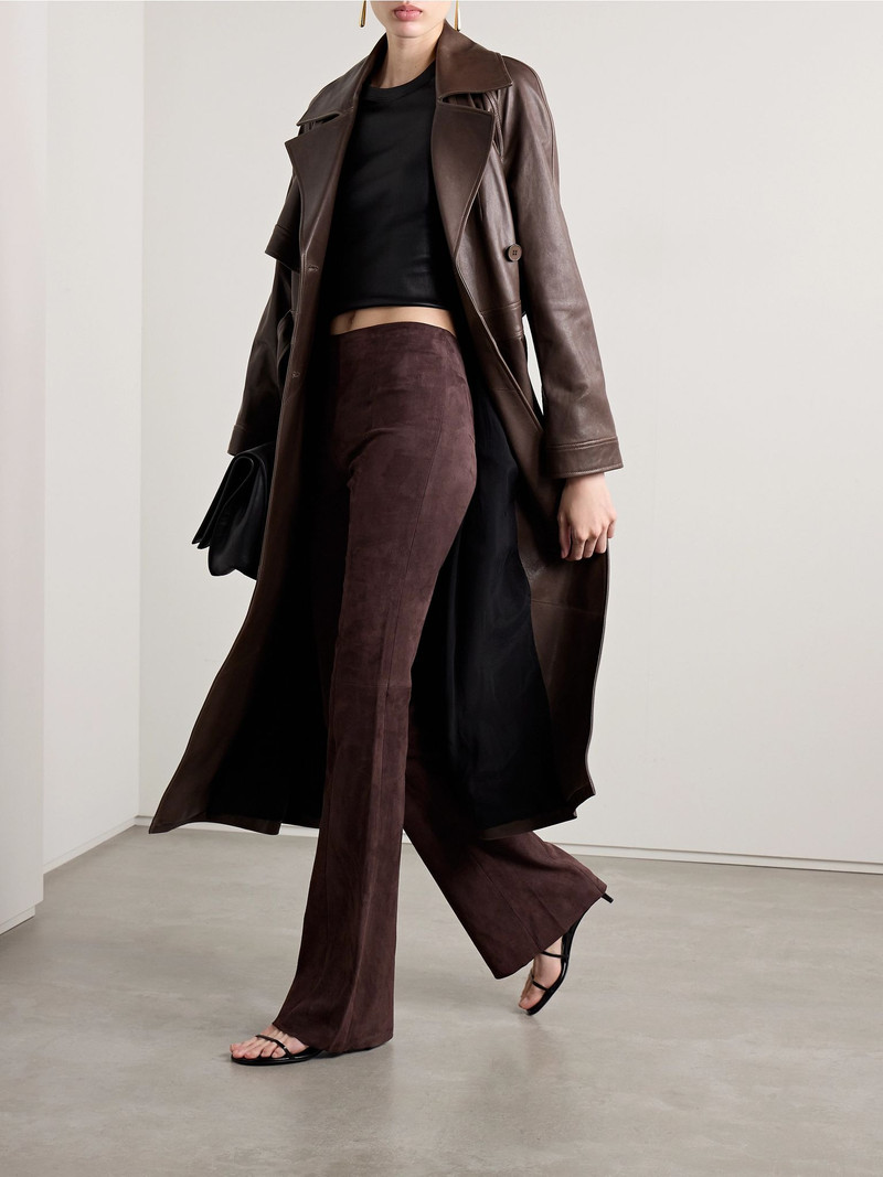 STOULS Gégé suede flared pants Dark brown outlook