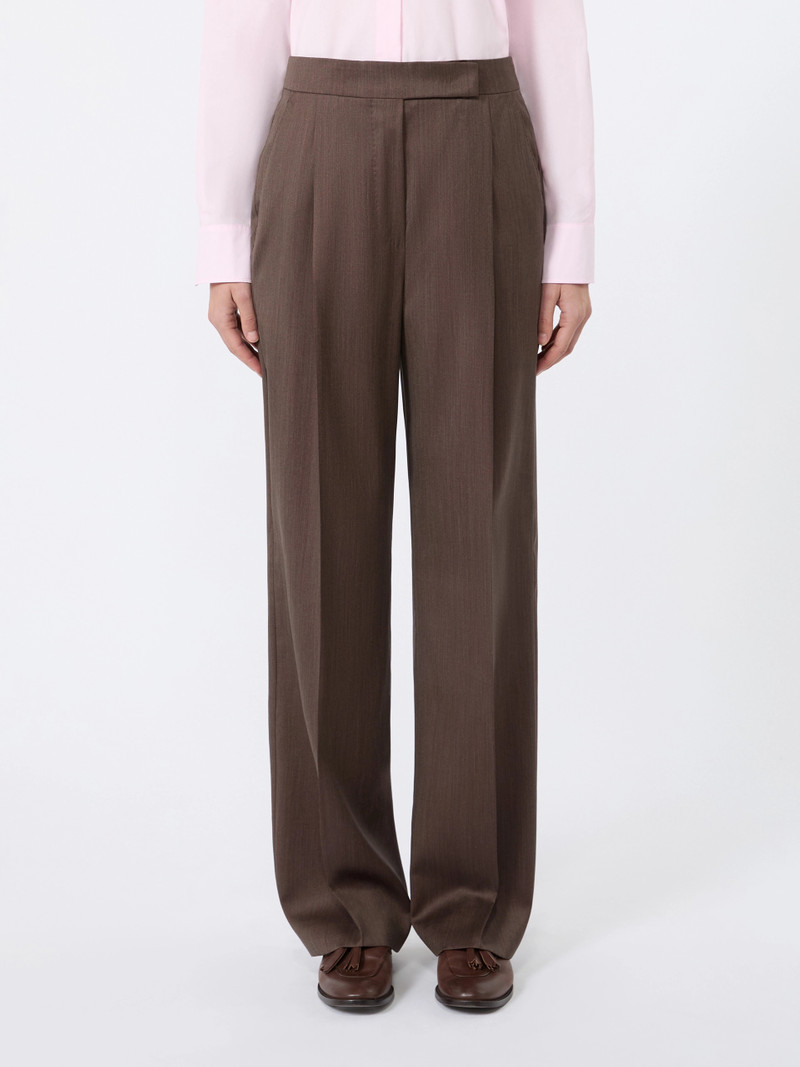 FIORIRE Wool and silk trousers - TOBACCO 3