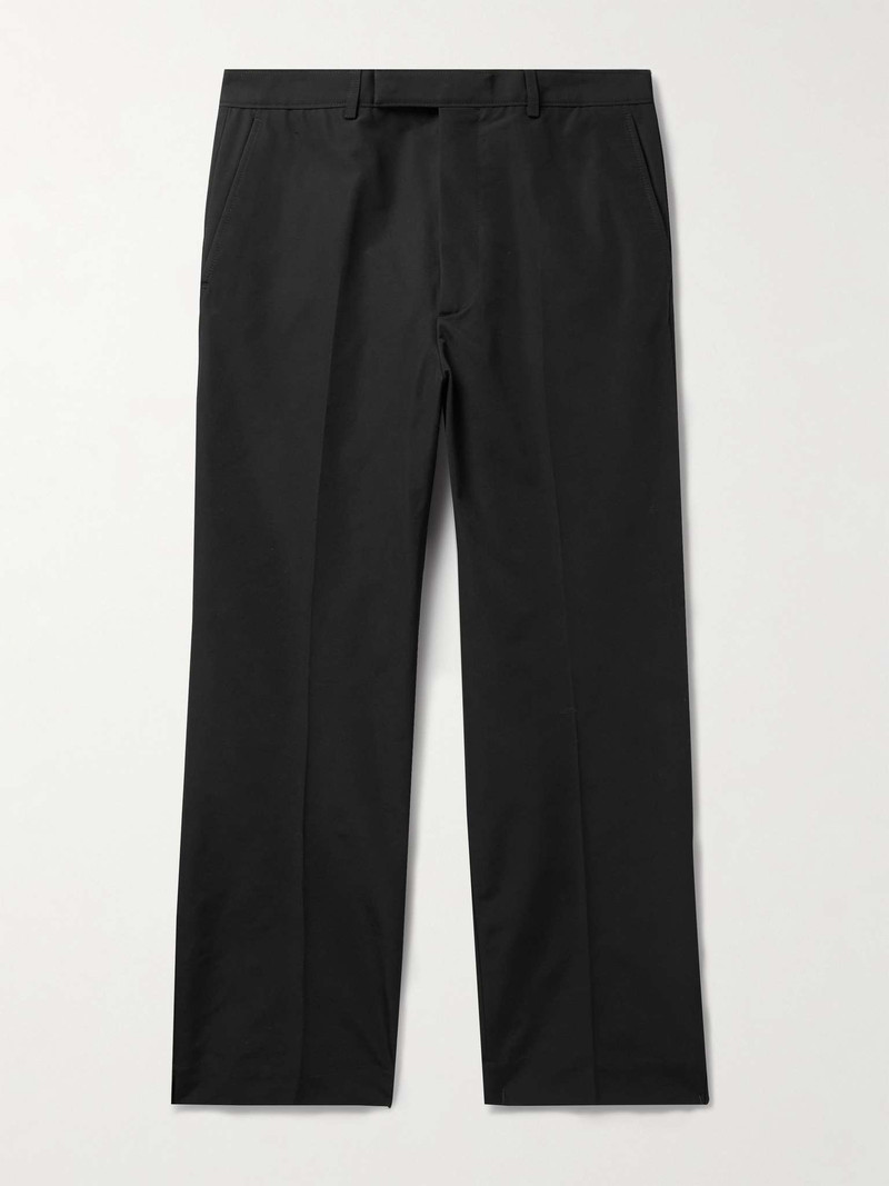 Straight-Leg Cropped Cotton-Blend Trousers - 1