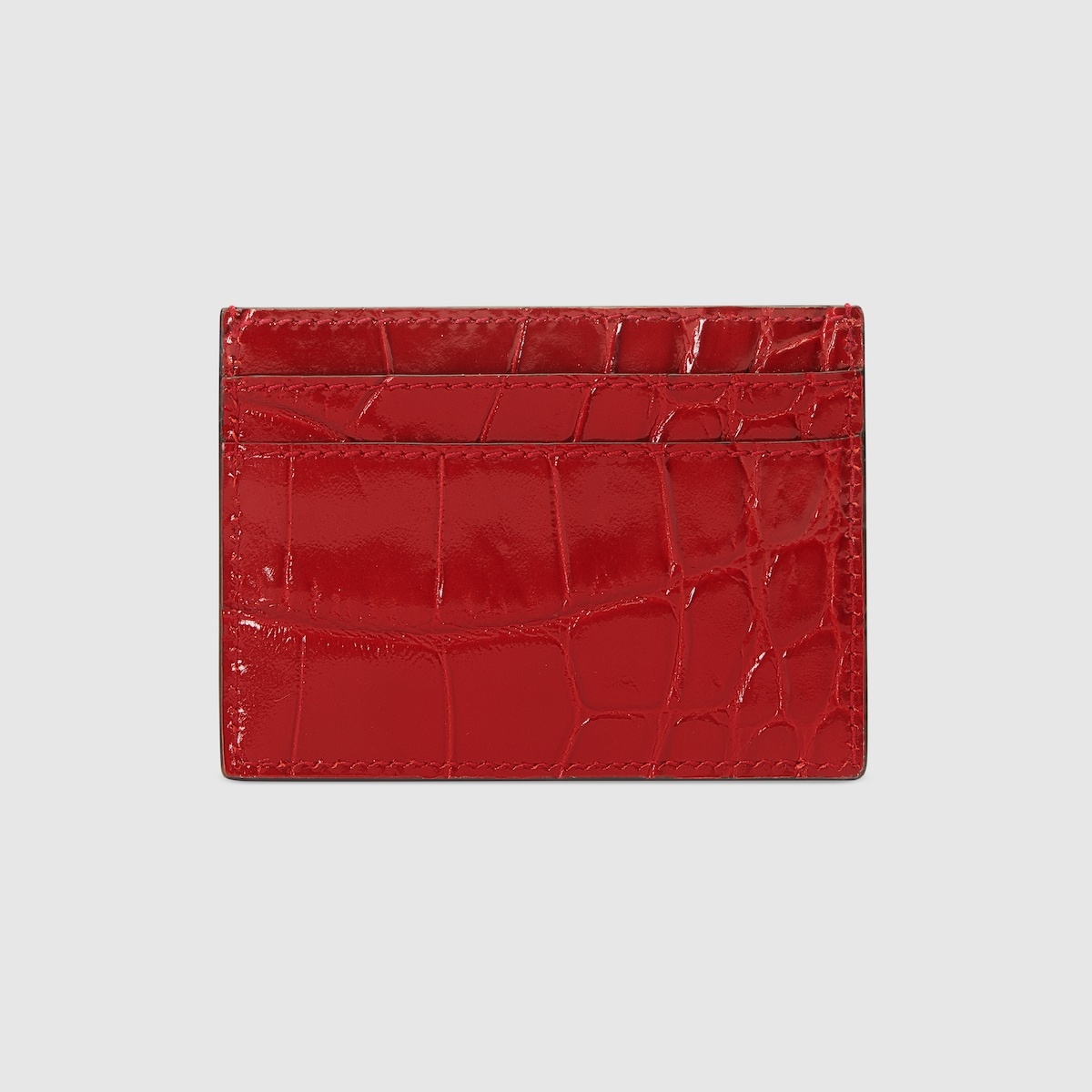 Crocodile card case with Double G - 4