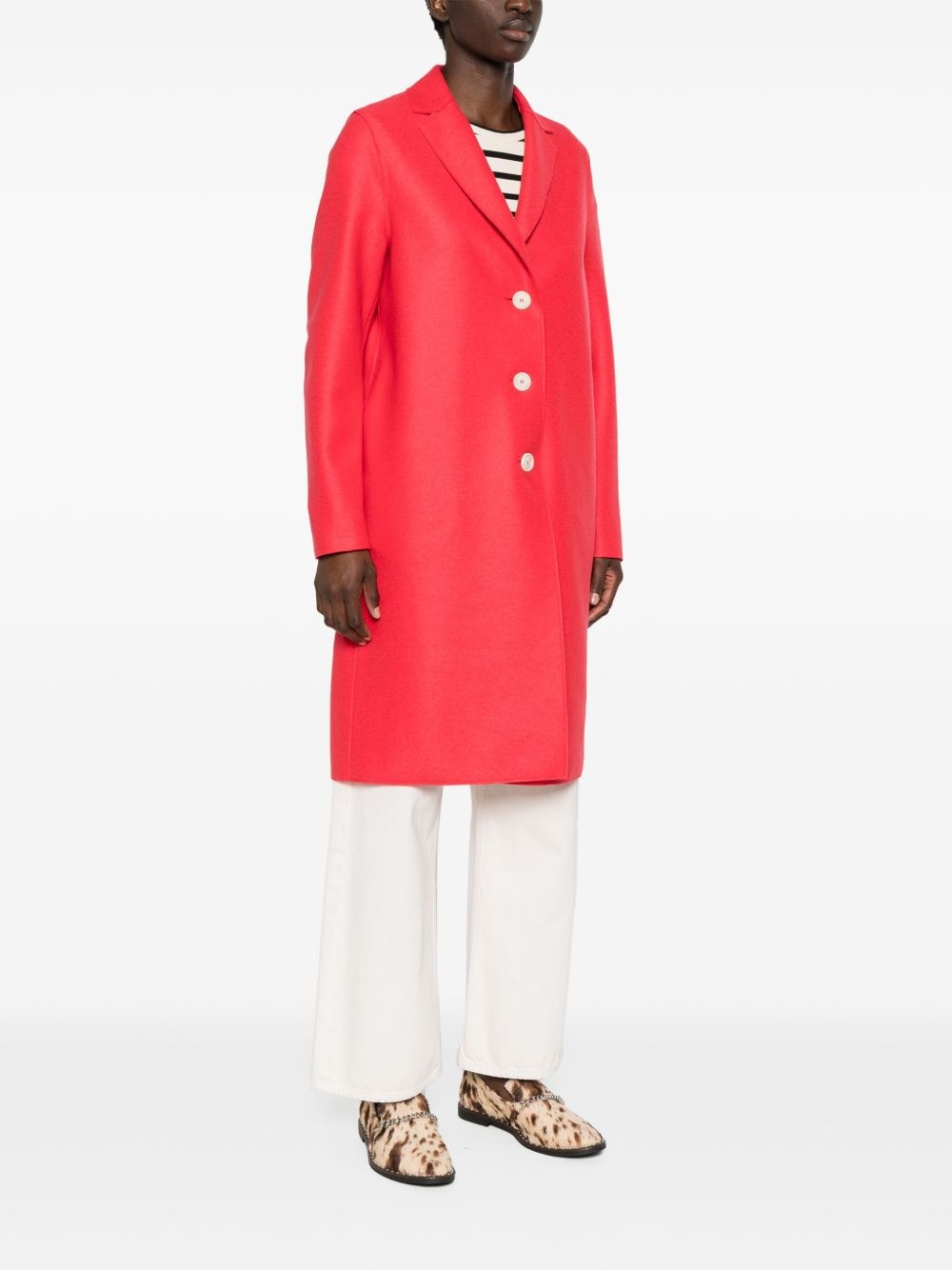 button-up wool coat - 3